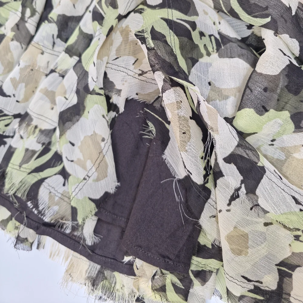 Free People Raven Printed Mini Dress Black Coffee Combo Green Floral S NWT $128 - Picture 9 of 15